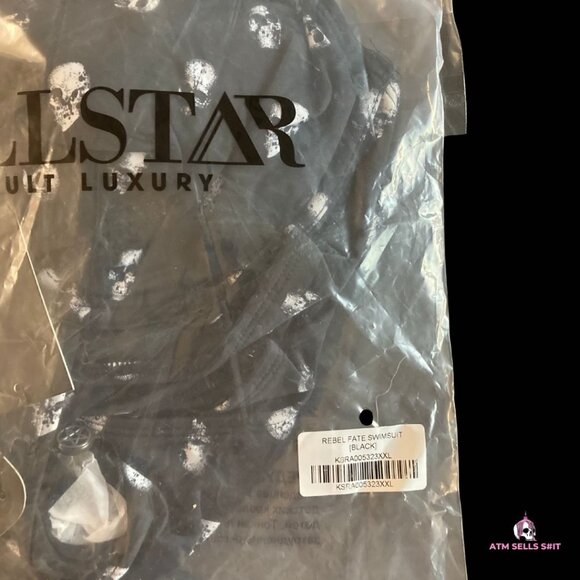 NWT Killstar Rebel Fate Skull Print Monokini Swimsuit Plus Size 2X - Picture 9 of 10